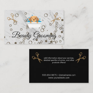 Dog Bubble Bath   Scissors Business Card