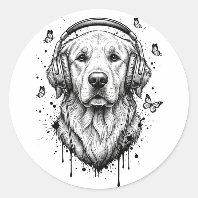 Dog Business Classic Round Sticker (Front)