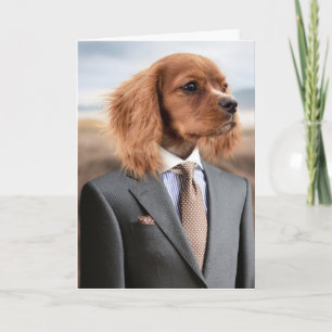 DOG BUSINESS SUIT FUNNY BIRTHDAY CARD FOR HIM
