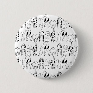 Dog Butts Pattern 6 Cm Round Badge