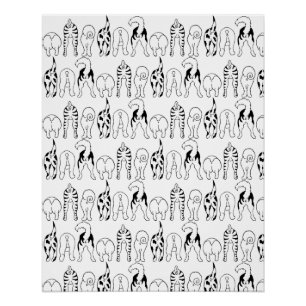 Dog Butts Pattern Poster