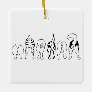 Dog Butts - Square Ornament