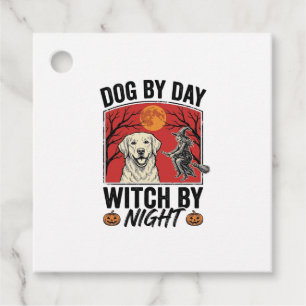 Dog By Day Witch By Night Vintage Halloween Dog De Favour Tags