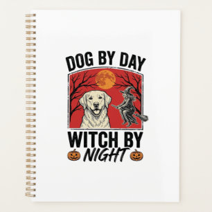 Dog By Day Witch By Night Vintage Halloween Dog De Planner