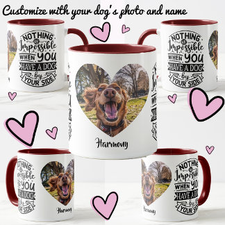 Dog by your Side custom personalised name photo Mug