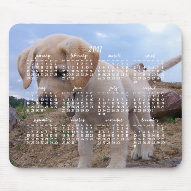 Dog Calendar 2017 Personalised Mouse Pad (Front)