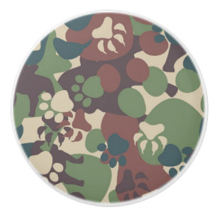 Dog Camouflage Pattern Ceramic Knob