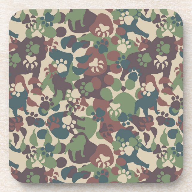 Dog Camouflage Pattern Coaster (Front)