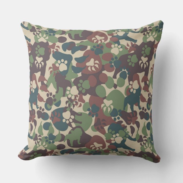 Dog Camouflage Pattern Cushion (Front)