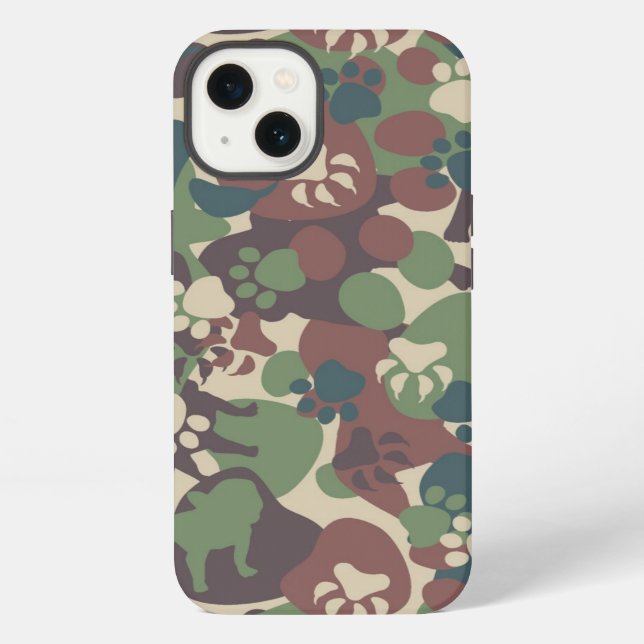 Dog Camouflage Pattern iPhone Case (Back)