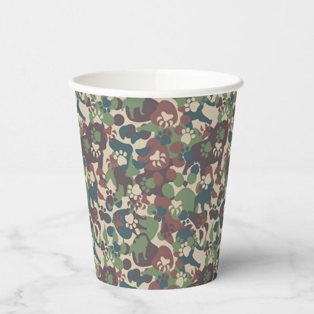 Dog Camouflage Pattern Paper Cups (Left)