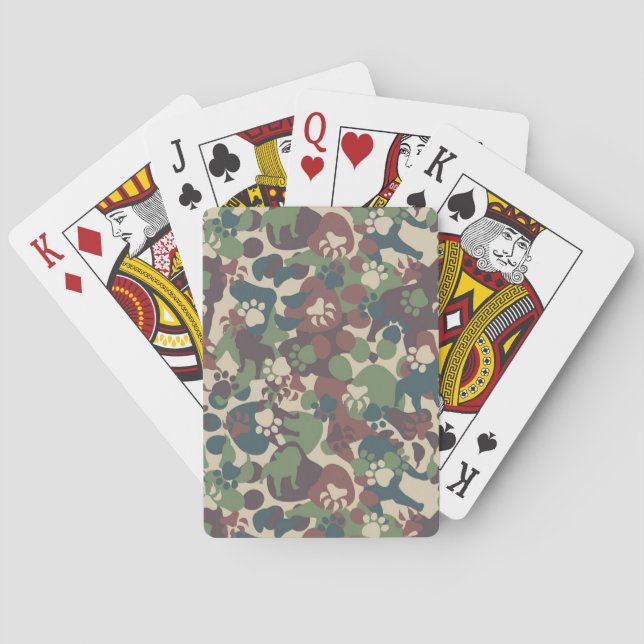 Dog Camouflage Pattern Playing Cards (Back)