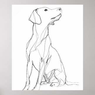 Dog Canine minimalist line art III Poster
