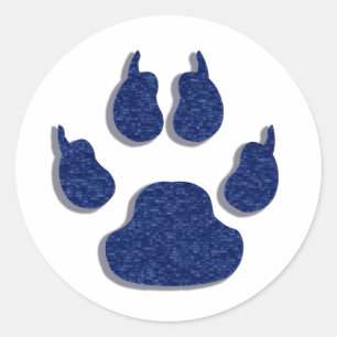 Dog Canine Paw Print  Blue Stickers