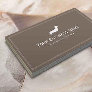 Dog Care Dachshund Hotdog Elegant Brown Business Card