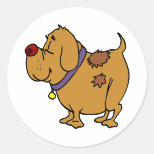 Dog Cartoon Classic Round Sticker
