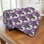 Dog Cartoon on Purple Custom Necktie<br><div class="desc">A fun and playful custom necktie featuring a charming dog cartoon design on a vibrant purple background. Perfect for adding a touch of personality and whimsy to any outfit. Ideal for dog lovers, fashion enthusiasts, and those who appreciate unique accessories.</div>