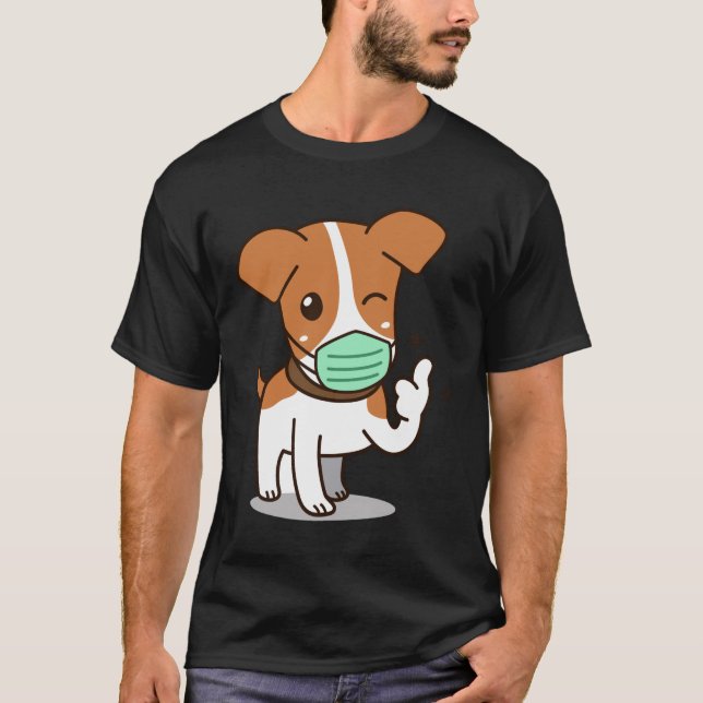 Dog cartoon wearing mask T-Shirt (Front)