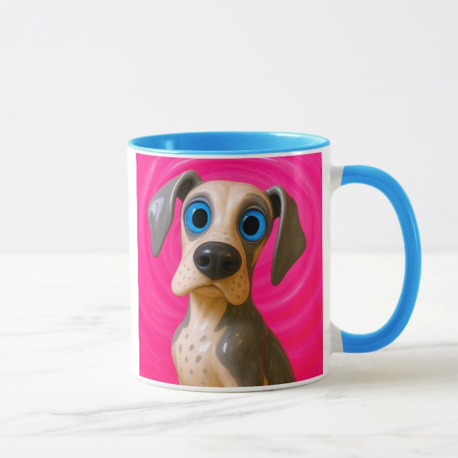 Dog Cartoon Yeux Bleus Mug (Right)