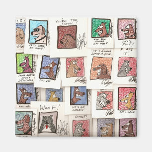 Dog cartoons magnet