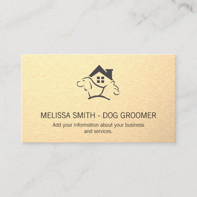 Dog Cat Animal | Sleek Metallic Appointment Card (Front)