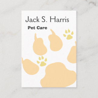 Dog Cat Animals Big Little Paw Print  Networking Business Card