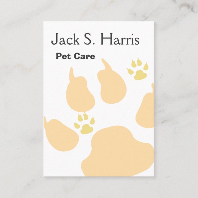 Dog Cat Animals Big Little Paw Print  Networking Business Card (Front)