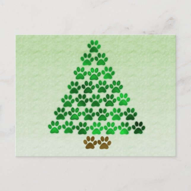 Dog / Cat Christmas Tree Holiday Postcard (Front)
