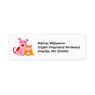 Dog & Cat Friends Return Address Label