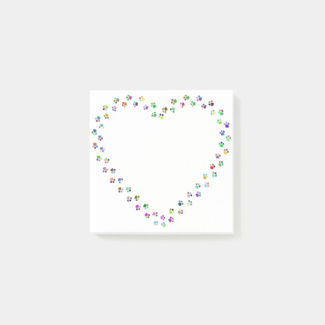 Dog Cat Heart Paw Prints Post-it Notes (Front)