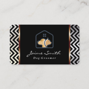 Dog Cat Home Logo Pet Services Business Card