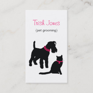 Dog & Cat (hot pink) Business Card