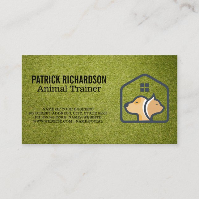 Dog Cat House Logo | Animal Services Business Card (Front)