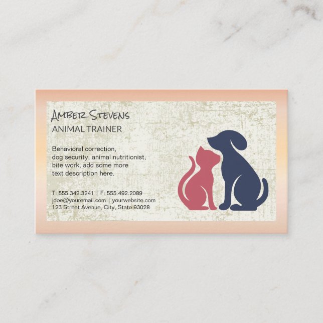 Dog Cat Icon | Animal Care Business Card (Front)