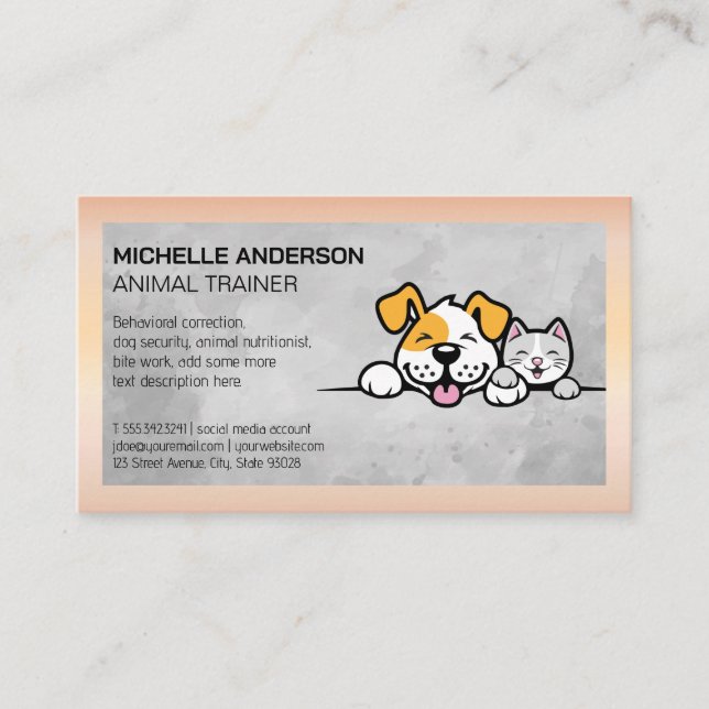 Dog Cat Logo | Animal Care Business Card (Front)