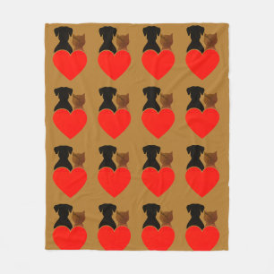Dog & Cat Love Fleece Blanket
