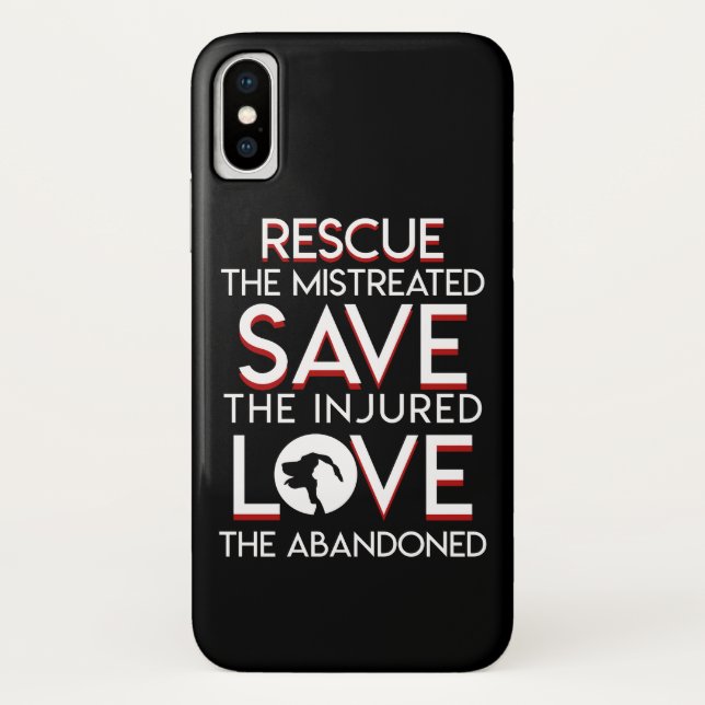 Dog Cat Lover Rescue Mistreated Save Injured Case-Mate iPhone Case (Back)