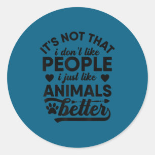 Dog Cat Meme Animal Lover Classic Round Sticker