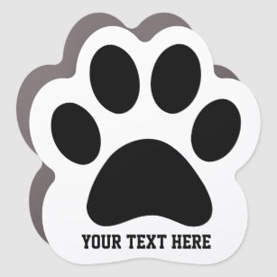 Dog Cat Paw Print Personalized Car Magnet