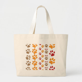 Dog & Cat Paw prints Design ~ editable background Large Tote Bag
