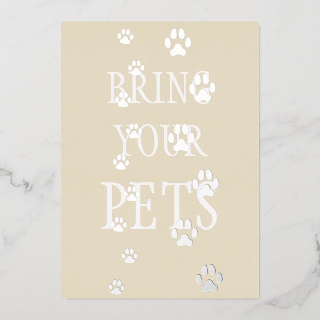 Dog & Cat Paw Prints Pet Friendly Custom Beige (Front)