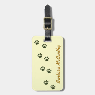 dog cat pawprints identify luggage tag