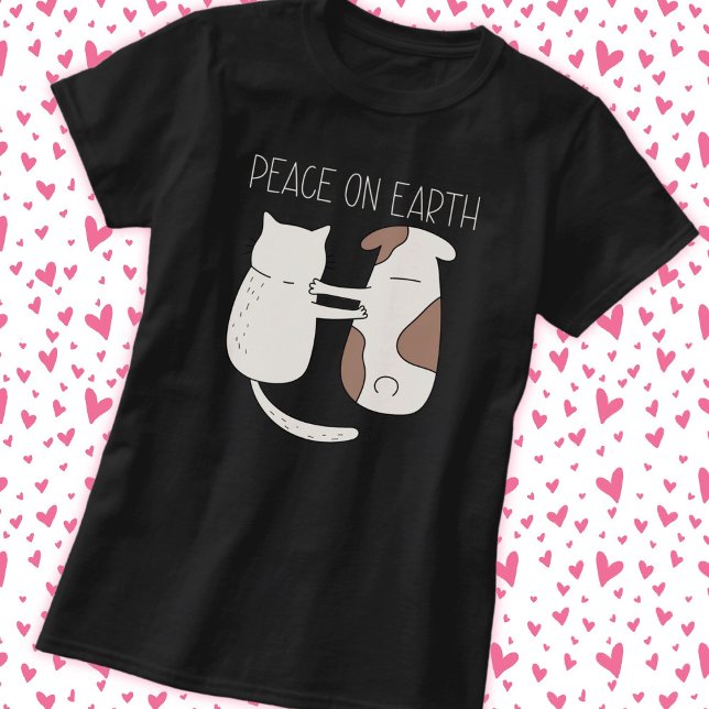 Dog Cat Peace on Earth T-Shirt (Creator Uploaded)