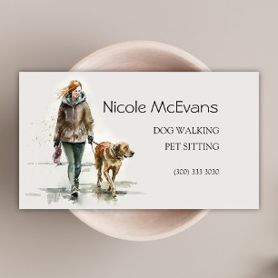 Dog Cat Pet Care Services Dog Walker Business Card