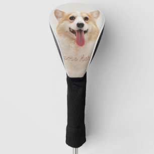 Dog cat pet name photo template simple minimal golf head cover