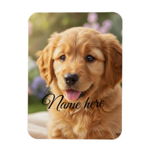 Dog cat pet name photo template simple minimal  magnet
