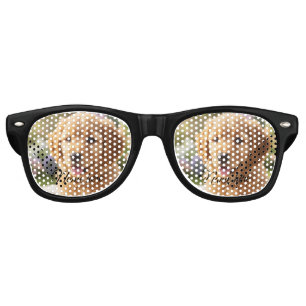 Dog cat pet name photo template simple minimal retro sunglasses