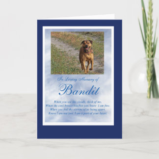 Dog Cat Pet Sympathy Custom Photo Spiritual Poem Card