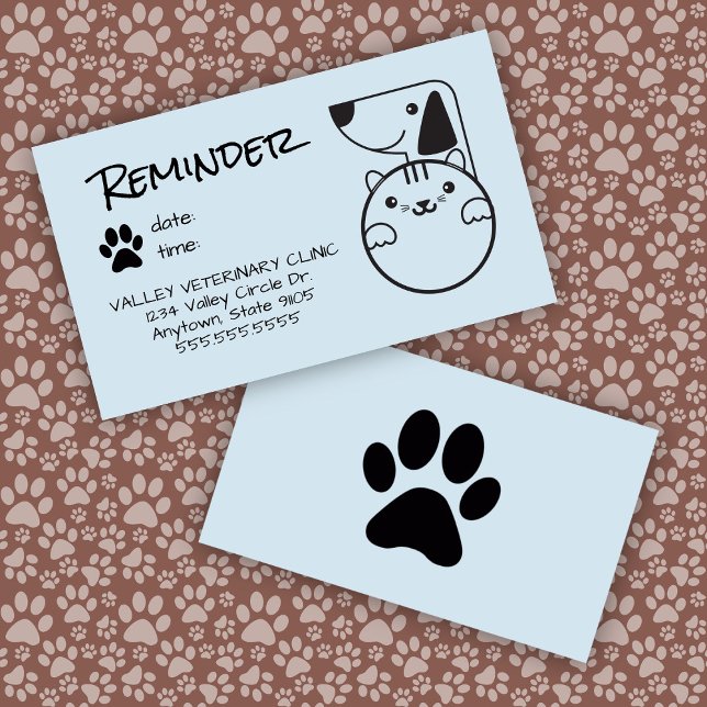 Dog Cat Pets Appointment Reminder Card (Creator Uploaded)