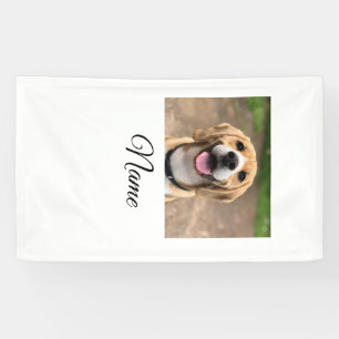 Dog cat photo add pet name cu custom personalised banner